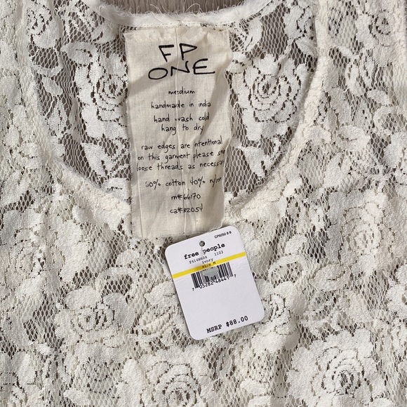 Free People Balletcore Rose Lace Mini Dress in Ivory - Picture 7 of 9